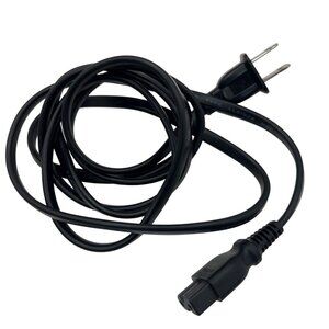Black 7A 125V Power Cord With 2-Prong Plug & IEC C7 Connector For Electronics